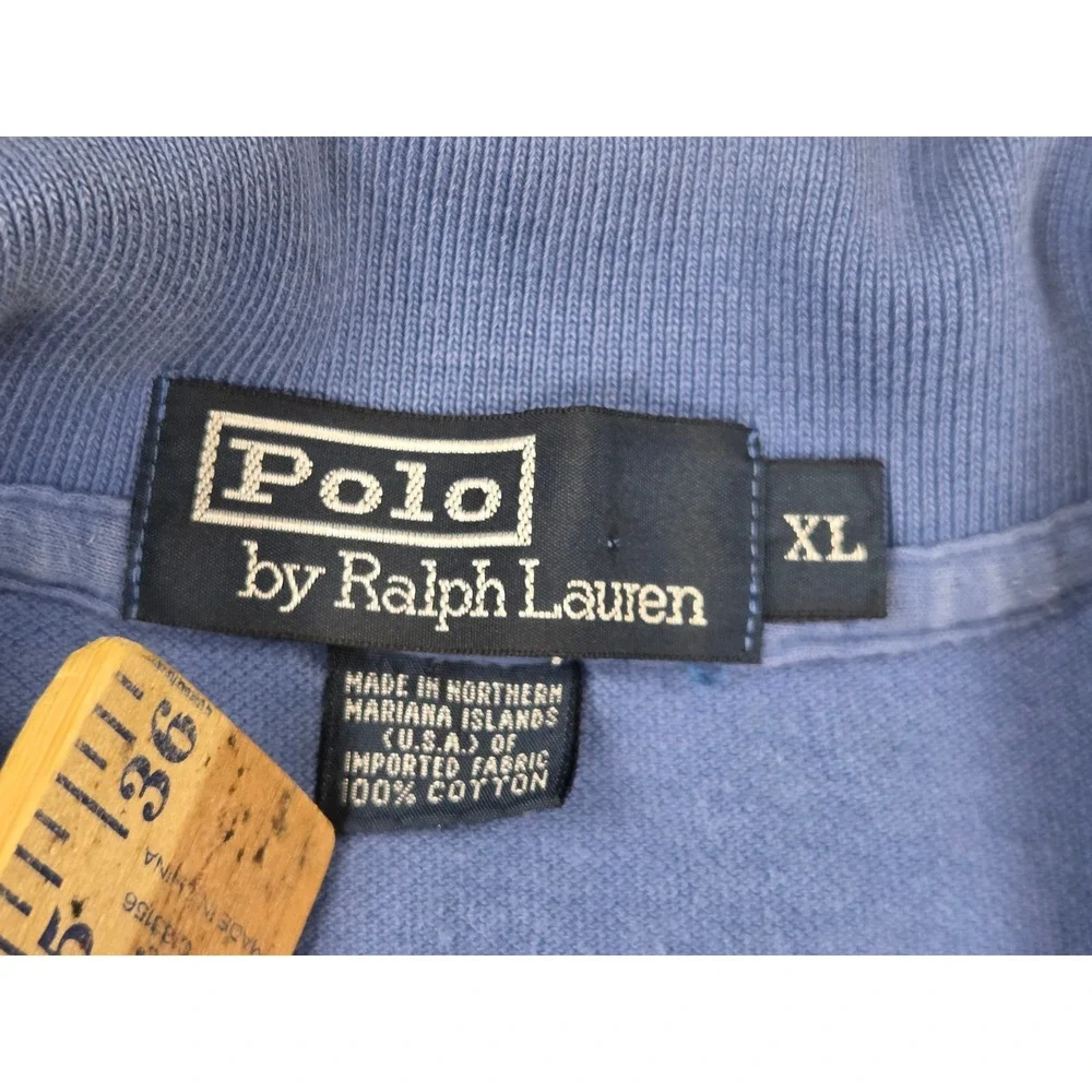 Polo Ralph Lauren Mens XL Blue Short Sleeve Cotton Pique Polo Shirt Red Pony